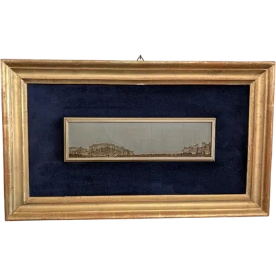 A small Tuscan village in a 19th-century gilded frame