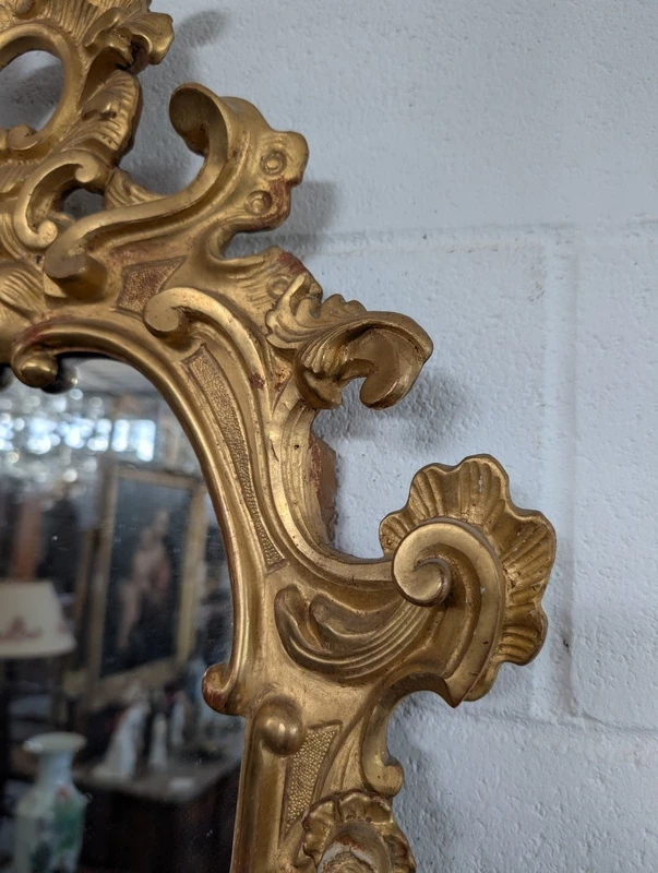 Pair of Sienese mirrors in gilded wood – First half of the 19th century