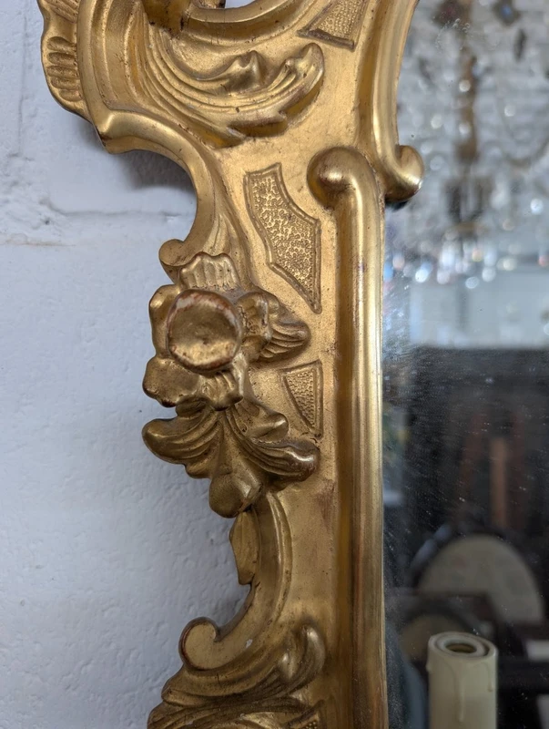 Pair of Sienese mirrors in gilded wood – First half of the 19th century