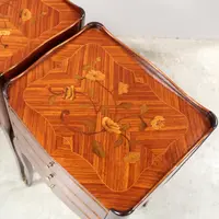 Antique pair of Napoleon III-style inlaid nightstands