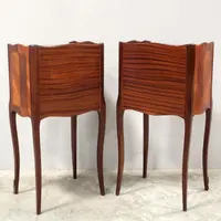 Antique pair of Napoleon III-style inlaid nightstands