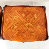 Antique pair of Napoleon III-style inlaid nightstands