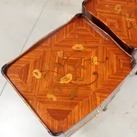Antique pair of Napoleon III-style inlaid nightstands