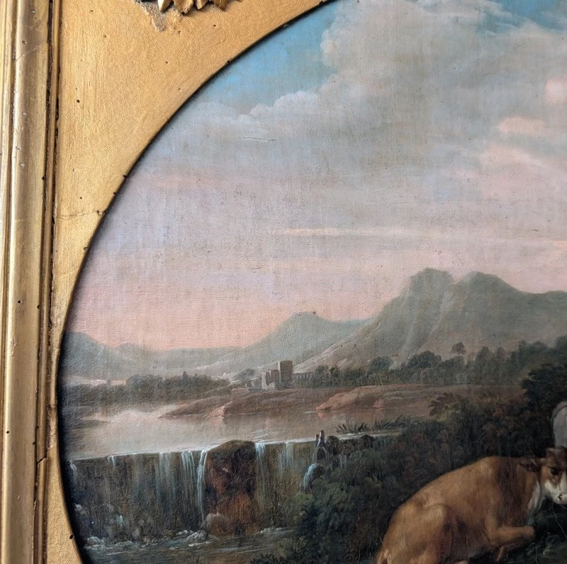 Idyllic Landscape with Figures – 18th-Century Roman School