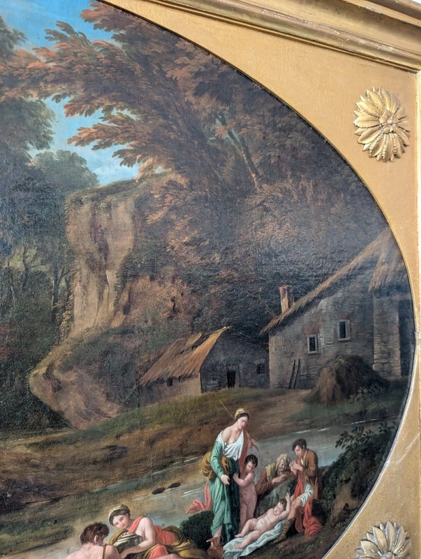 Idyllic Landscape with Figures – 18th-Century Roman School