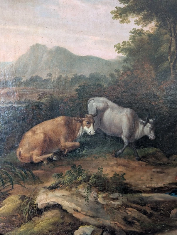 Idyllic Landscape with Figures – 18th-Century Roman School