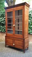 Libreria vetrina antica emiliana Luigi XVI in noce