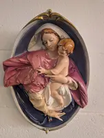 Pier Paolo Cedraschi – Vierge à l'Enfant en céramique polychrome signée, années 60