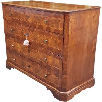 Commode à tiroirs ancienne d'Émilie en noyer, datant du XVIIIe siècle