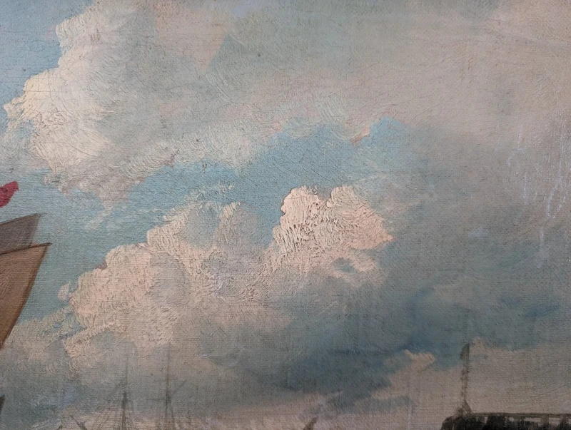 Marina with fishing boats along the coast – First half of the 19th century