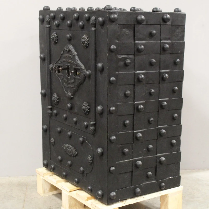 Antique Studded Safe, 19th-Century Chest