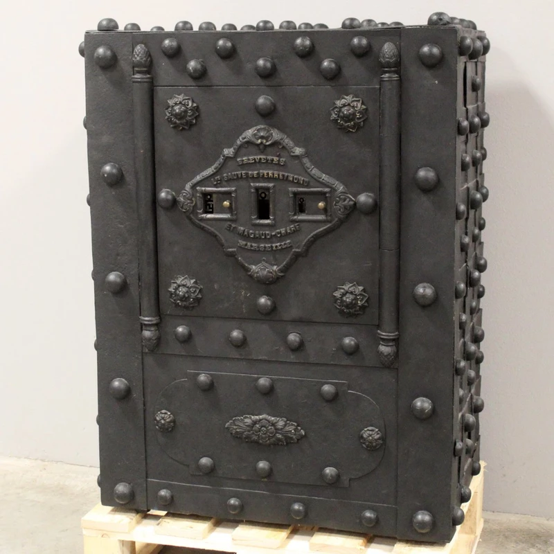 Antique Studded Safe, 19th-Century Chest