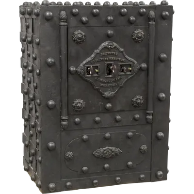 Antique Studded Safe, 19th-Century Chest