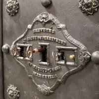 Antique Studded Safe, 19th-Century Chest