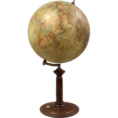 Globe terrestre ancien avec boussole « Dietrich Reimers », 1912 