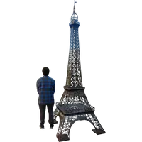 Incroyable maquette en fer de la Tour Eiffel, 340 cm, démontable en 3 pièces