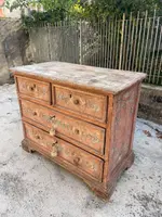 Antico cassettone legno laccato. XVII sec. Toscana