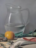 Still Life with Fish, Artichokes, and a Glass Pitcher – 20th Century
