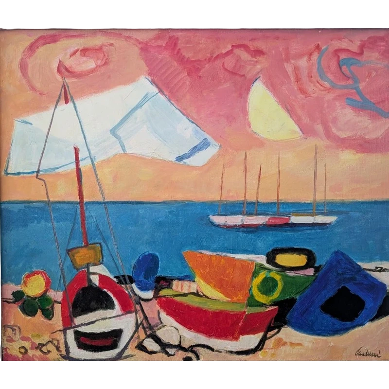 Enrico Paulucci (1901–1999) – Marina avec des bateaux