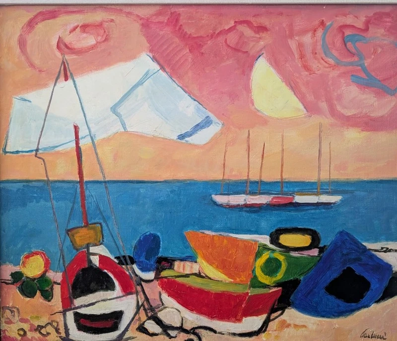 Enrico Paulucci (1901–1999) – Marina avec des bateaux