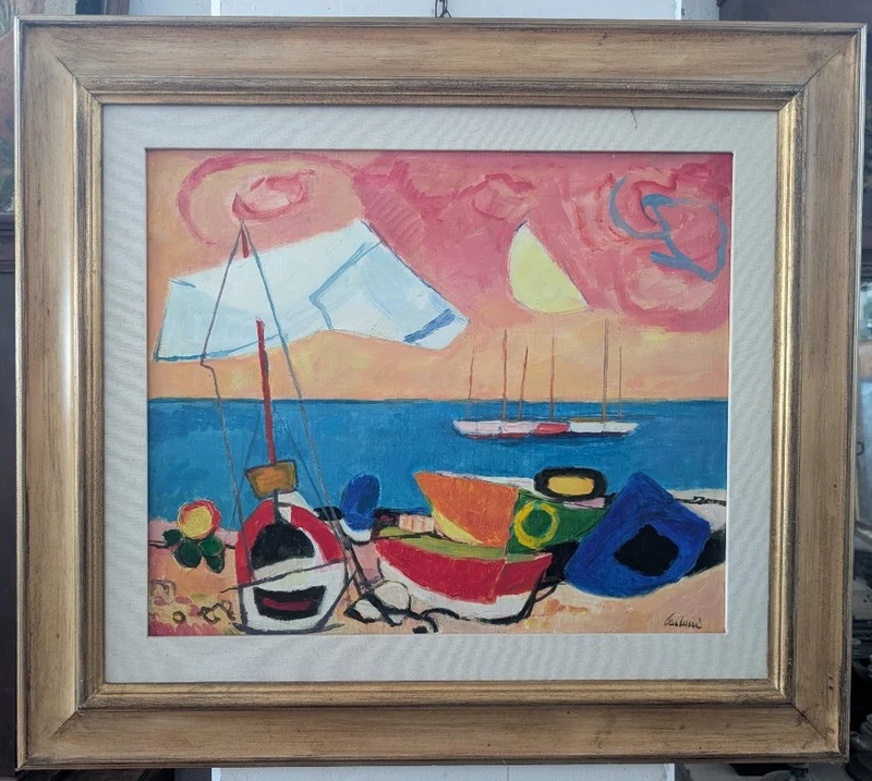 Enrico Paulucci (1901–1999) – Marina avec des bateaux