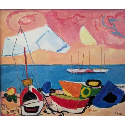 Enrico Paulucci (1901–1999) – Marina avec des bateaux