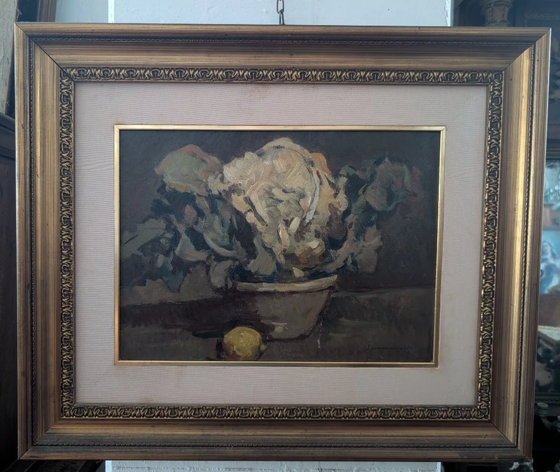 Lodovico Tommasi (Livorno, 1866 – Florence, 1941) – Still Life with Cauliflower, 1930