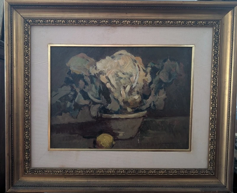 Lodovico Tommasi (Livorno, 1866 – Florence, 1941) – Still Life with Cauliflower, 1930