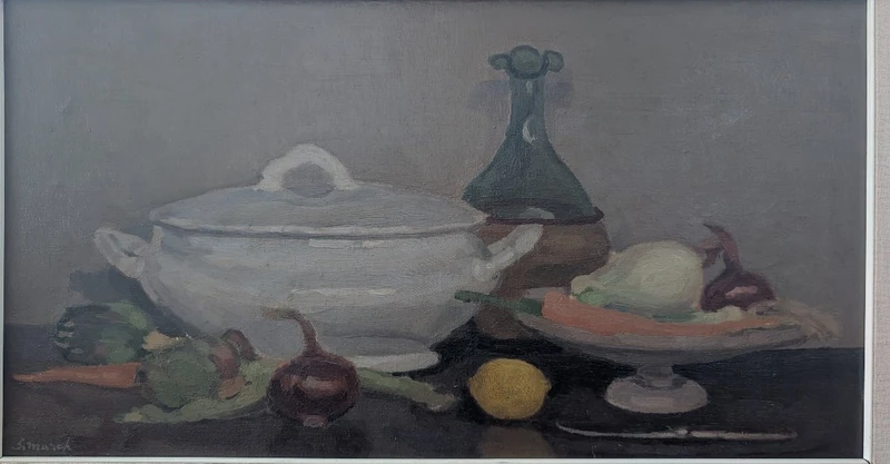 Giovanni March – Nature morte aux légumes et à la faïence – 1967