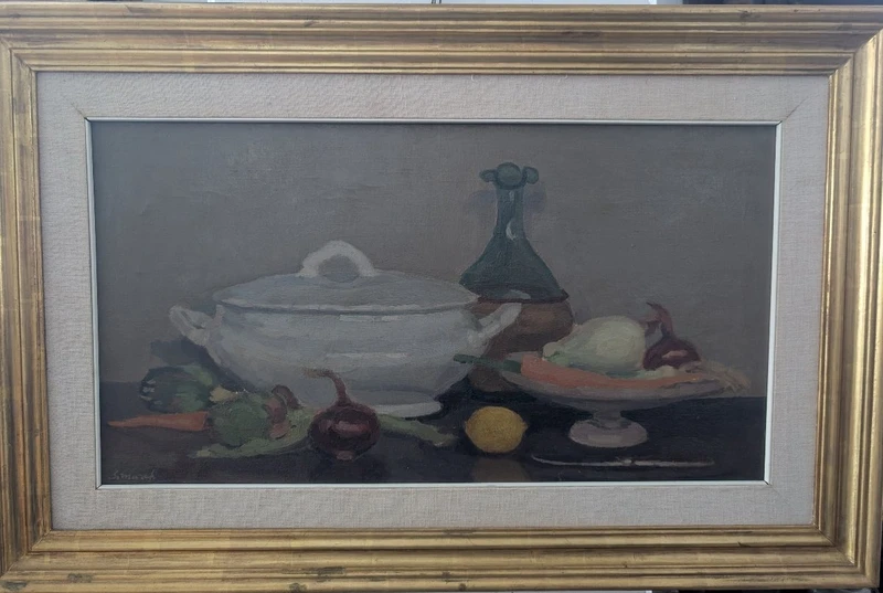 Giovanni March – Nature morte aux légumes et à la faïence – 1967