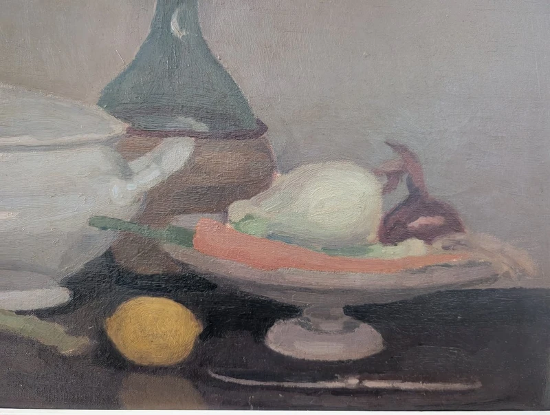 Giovanni March – Nature morte aux légumes et à la faïence – 1967