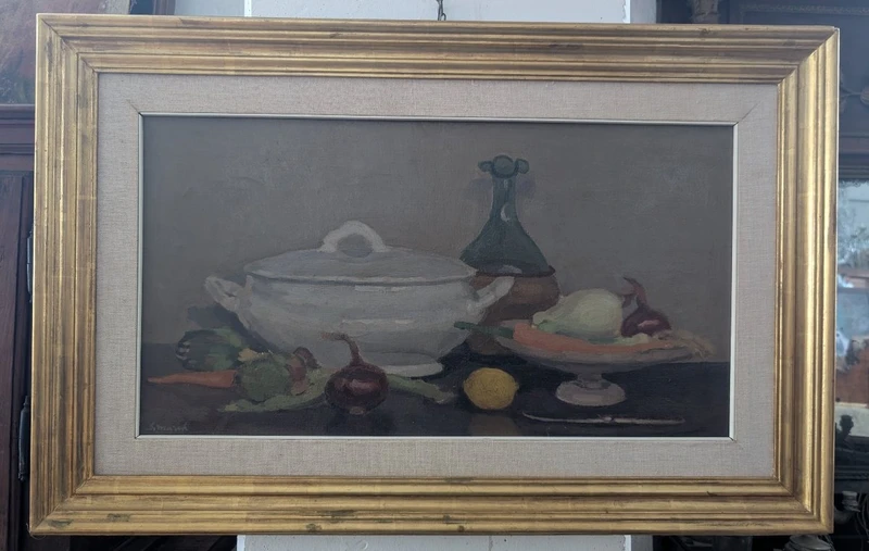 Giovanni March – Nature morte aux légumes et à la faïence – 1967