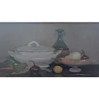 Giovanni March – Nature morte aux légumes et à la faïence – 1967