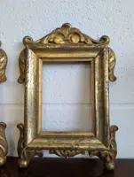 Pair of carved and gilded wooden mecha frames/former frames - mid-19th century