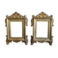 Pair of carved and gilded wooden mecha frames/former frames - mid-19th century