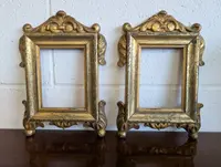 Pair of carved and gilded wooden mecha frames/former frames - mid-19th century