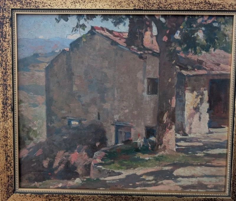 Lodovico Tommasi (1866–1941) – Paysage toscan avec une ferme