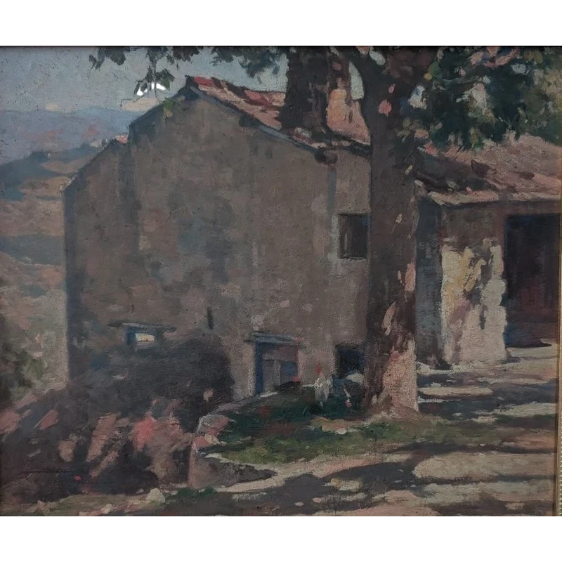 Lodovico Tommasi (1866–1941) – Paysage toscan avec une ferme