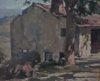 Lodovico Tommasi (1866–1941) – Paysage toscan avec une ferme