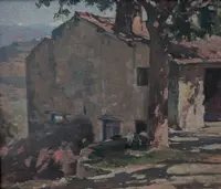 Lodovico Tommasi (1866–1941) – Paysage toscan avec une ferme