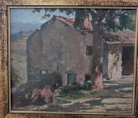 Lodovico Tommasi (1866–1941) – Paysage toscan avec une ferme