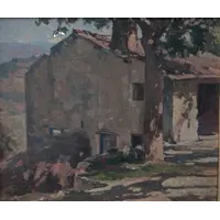 Lodovico Tommasi (1866–1941) – Paysage toscan avec une ferme