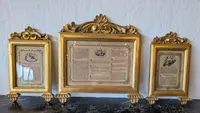 Triptyque en cartogorie, en bois sculpté et doré à l'or fin – Style Louis XVI
