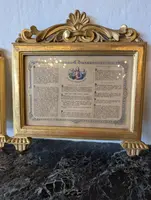 Triptyque en cartogorie, en bois sculpté et doré à l'or fin – Style Louis XVI