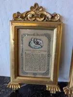 Triptyque en cartogorie, en bois sculpté et doré à l'or fin – Style Louis XVI