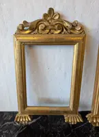 Triptyque de cadres pour cartoglories en bois sculpté et doré à l'or fin