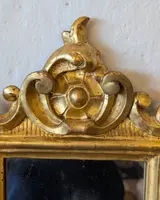Carved wooden hand mirror gilded with pure gold – Early 19th century