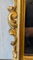 Carved wooden hand mirror gilded with pure gold – Early 19th century