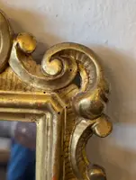 Carved wooden hand mirror gilded with pure gold – Early 19th century