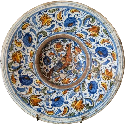 Large polychrome majolica plate – Central Italy, 17th century